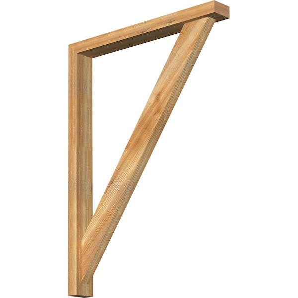 Ekena Millwork Traditional Block Rough Sawn Bracket w/ Offset Brace, Western Red Cedar, 4"W x 32"D x 44"H BKT0402X32X44TRA05RWR - main